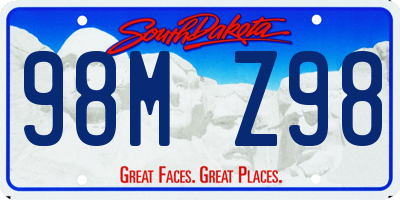 SD license plate 98MZ98