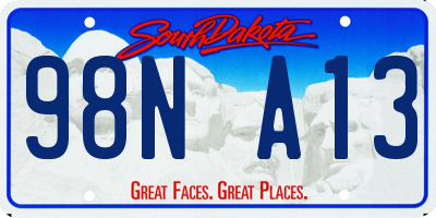 SD license plate 98NA13