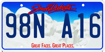 SD license plate 98NA16