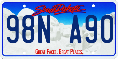 SD license plate 98NA90