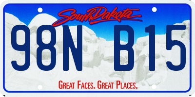 SD license plate 98NB15