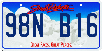SD license plate 98NB16