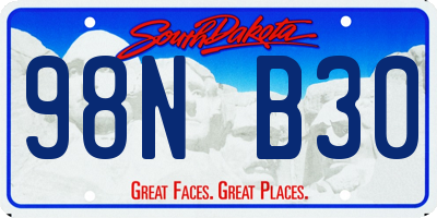 SD license plate 98NB30