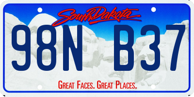 SD license plate 98NB37