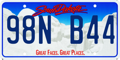 SD license plate 98NB44