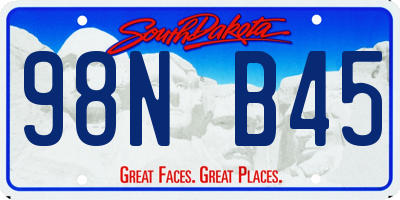 SD license plate 98NB45
