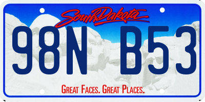 SD license plate 98NB53