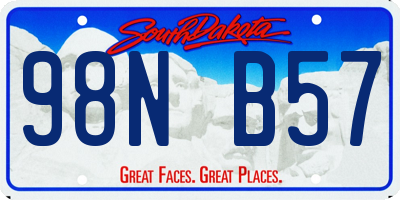 SD license plate 98NB57