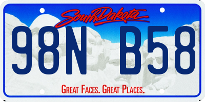 SD license plate 98NB58