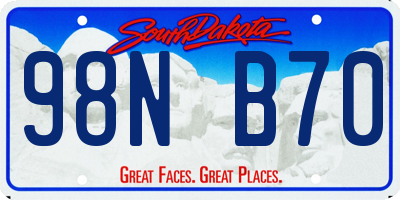 SD license plate 98NB70