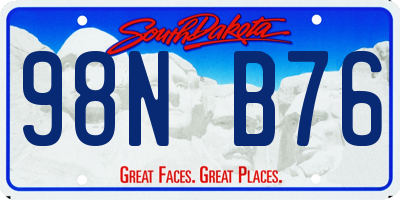 SD license plate 98NB76