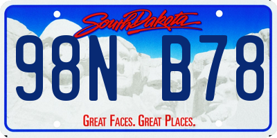 SD license plate 98NB78