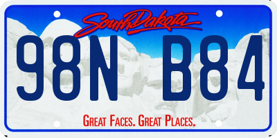 SD license plate 98NB84