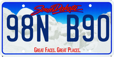 SD license plate 98NB90