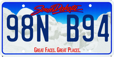 SD license plate 98NB94