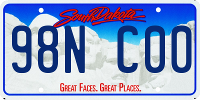 SD license plate 98NC00