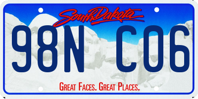 SD license plate 98NC06