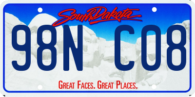 SD license plate 98NC08