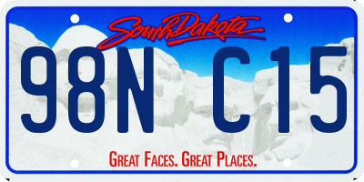 SD license plate 98NC15