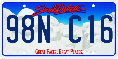 SD license plate 98NC16