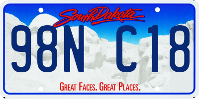 SD license plate 98NC18