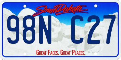 SD license plate 98NC27