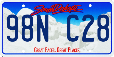 SD license plate 98NC28