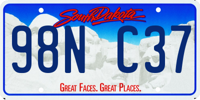 SD license plate 98NC37