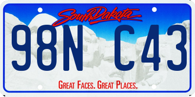 SD license plate 98NC43