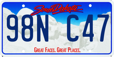 SD license plate 98NC47