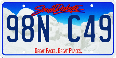 SD license plate 98NC49