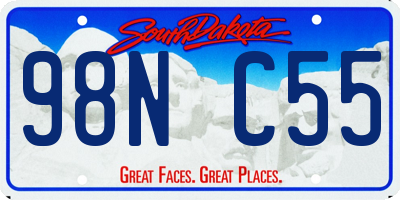 SD license plate 98NC55