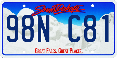 SD license plate 98NC81