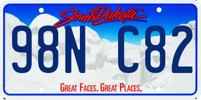 SD license plate 98NC82