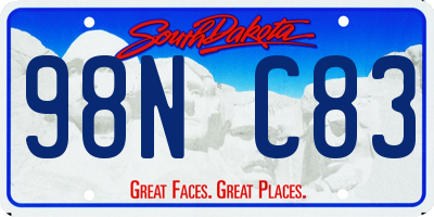 SD license plate 98NC83