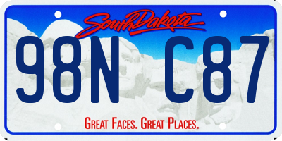 SD license plate 98NC87