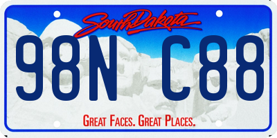 SD license plate 98NC88