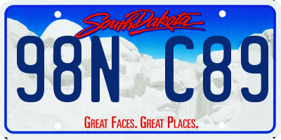 SD license plate 98NC89