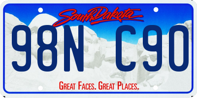 SD license plate 98NC90