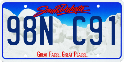 SD license plate 98NC91