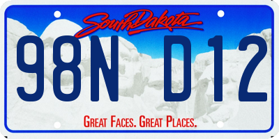 SD license plate 98ND12