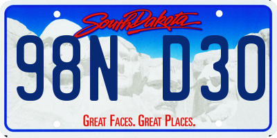 SD license plate 98ND30