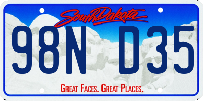 SD license plate 98ND35