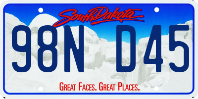 SD license plate 98ND45