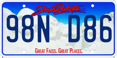 SD license plate 98ND86