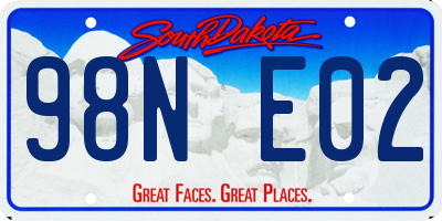 SD license plate 98NE02