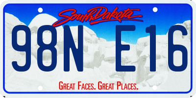 SD license plate 98NE16