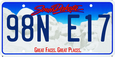 SD license plate 98NE17