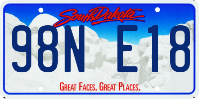 SD license plate 98NE18