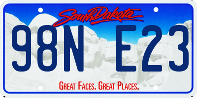 SD license plate 98NE23